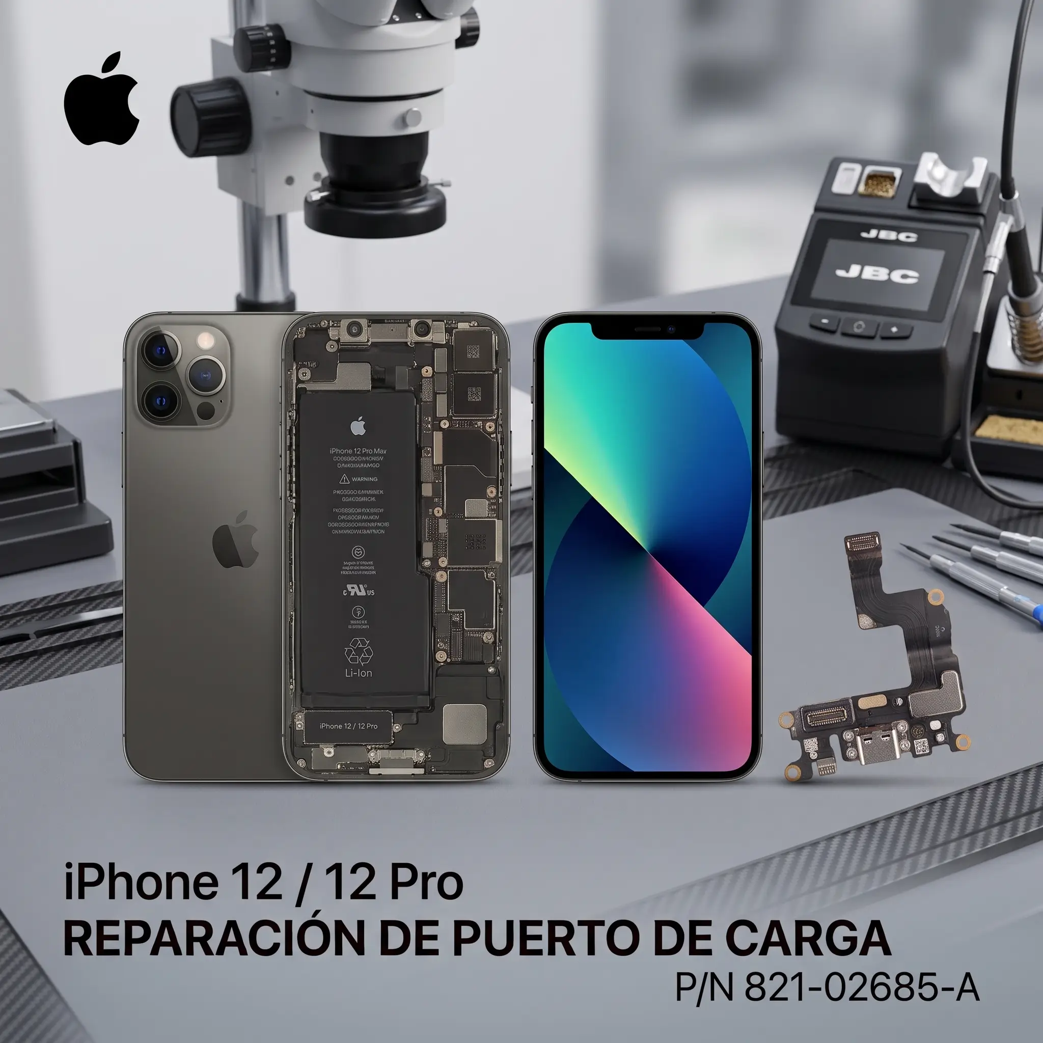 Reparación conector de carga iPhone 12/12 Pro