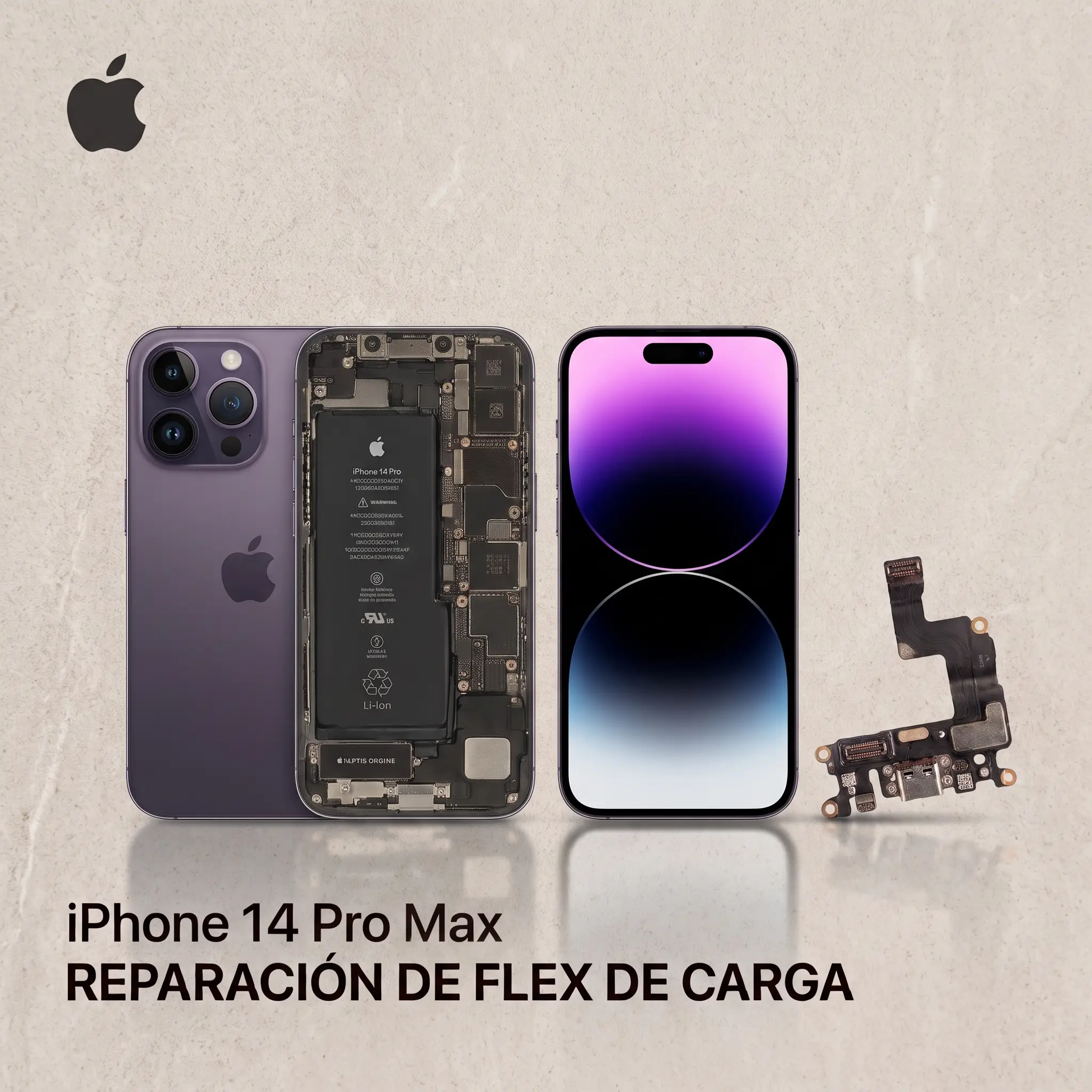 Reparación conector de carga iPhone 14 Pro Max